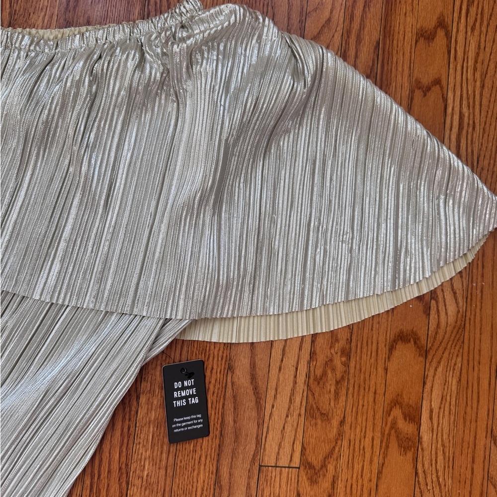 NWT- Express x Rachel Zoe Gold and Cream Bodysuit - Picture 2 of 5